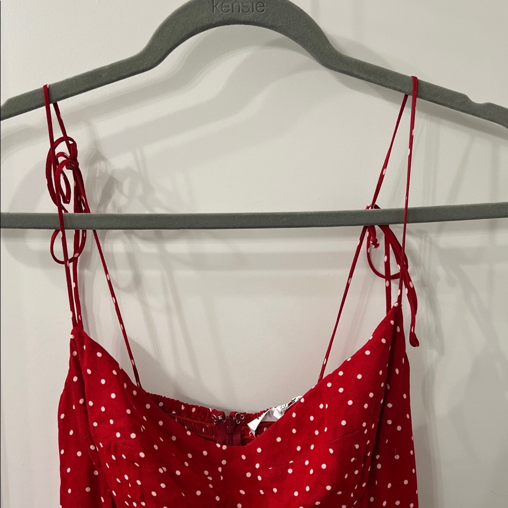 Reformation Red Polka Dot Maxi Dress - Picture 2 of 11